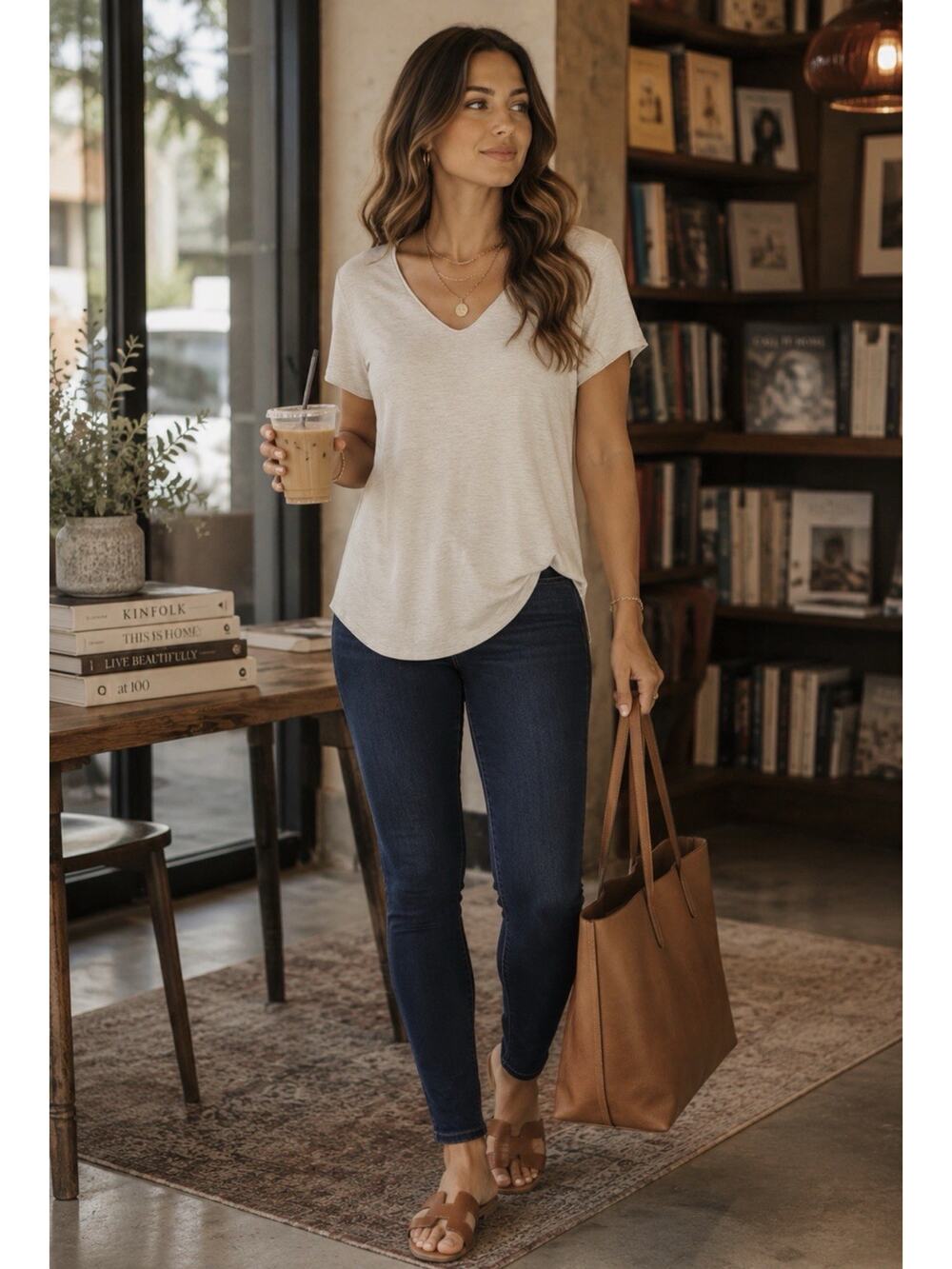 Women's MOD REF Oatmeal Soft Modal Everyday Tee NWT Size Medium Stretch